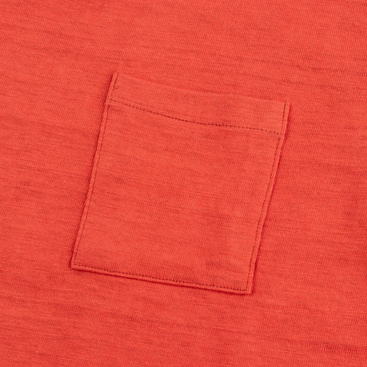 Slub Cotton Pocket Tee - Deep Red