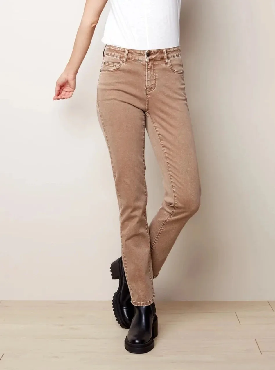 Stone Wash 5 Pockets Mom Jean [Chestnut-C5362]