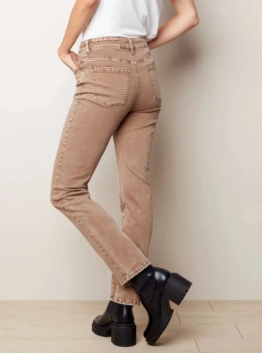 Stone Wash 5 Pockets Mom Jean [Chestnut-C5362]
