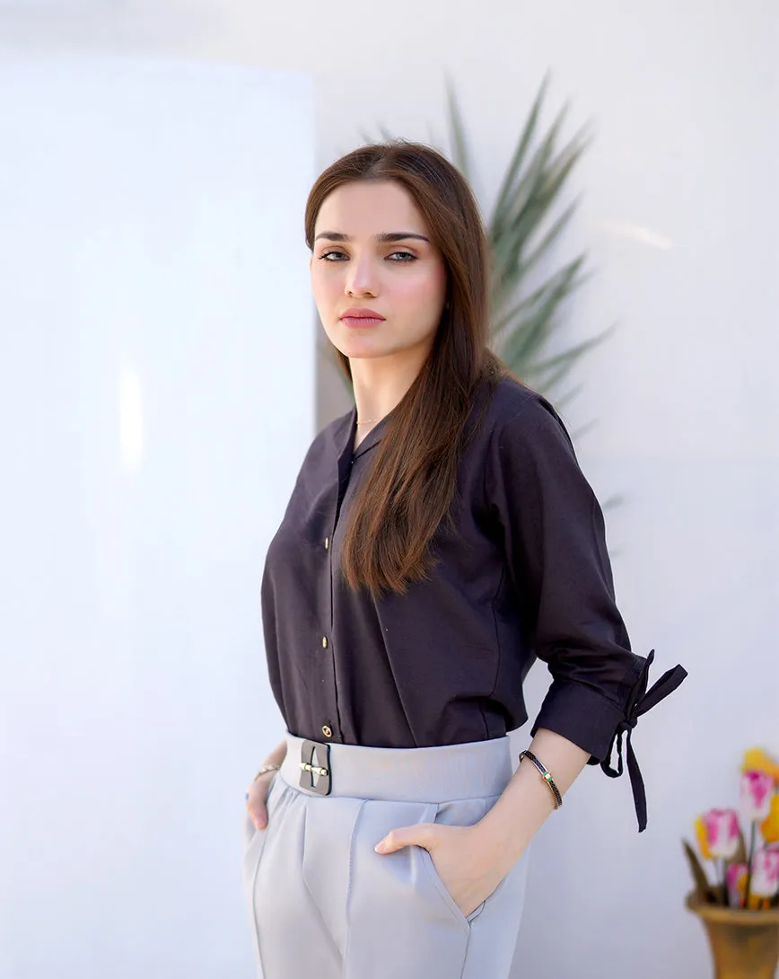 Straight Sleek Pants - Steel Grey
