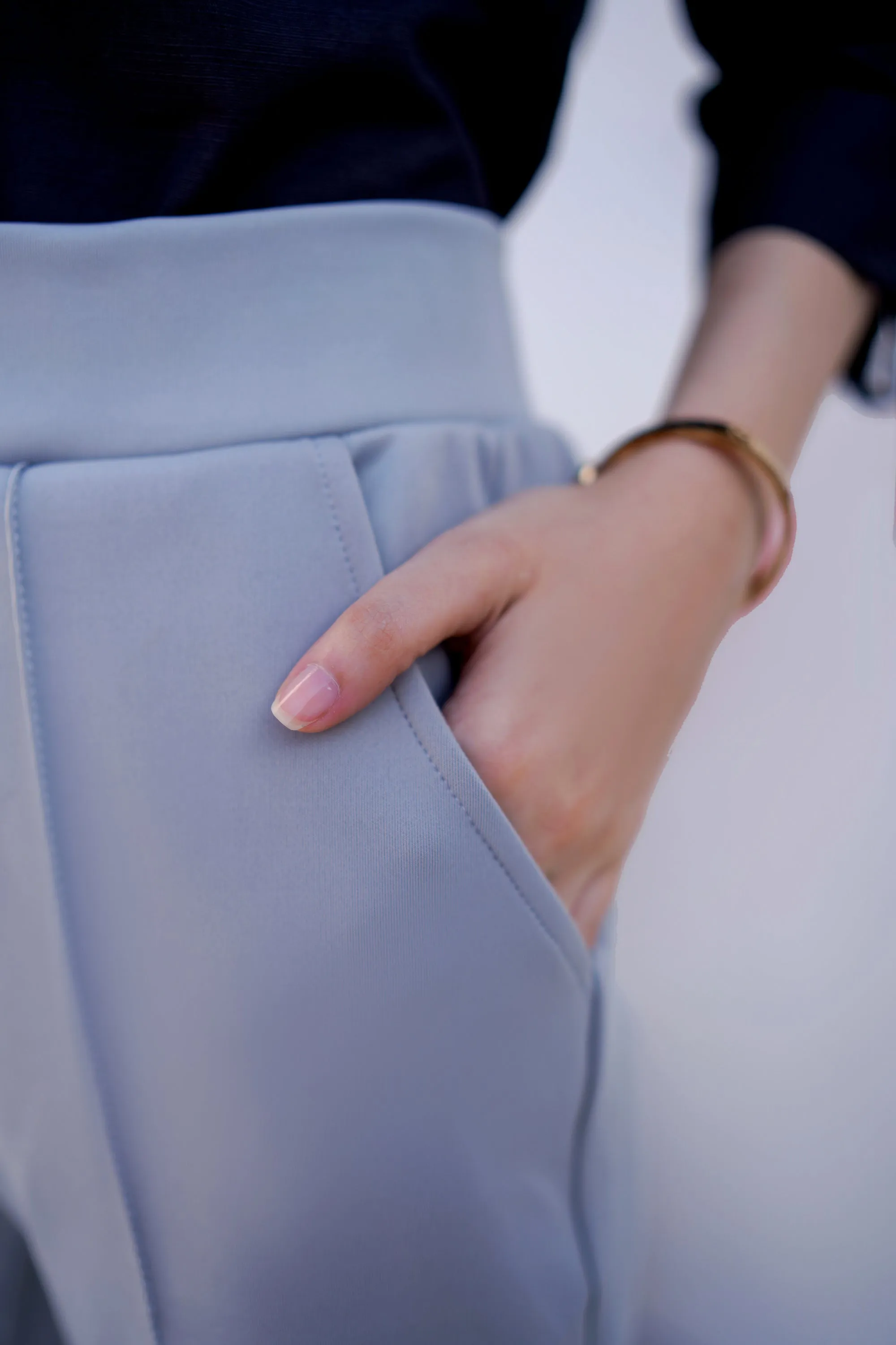 Straight Sleek Pants - Steel Grey