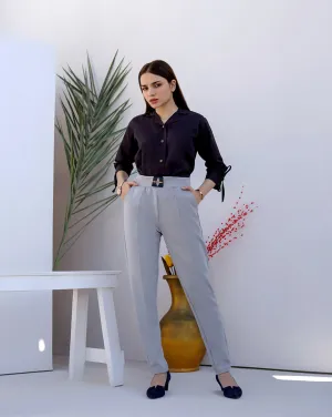 Straight Sleek Pants - Steel Grey