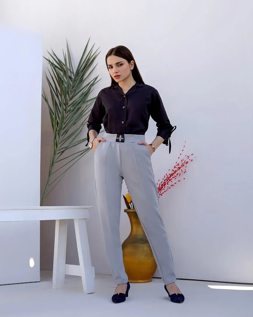 Straight Sleek Pants - Steel Grey