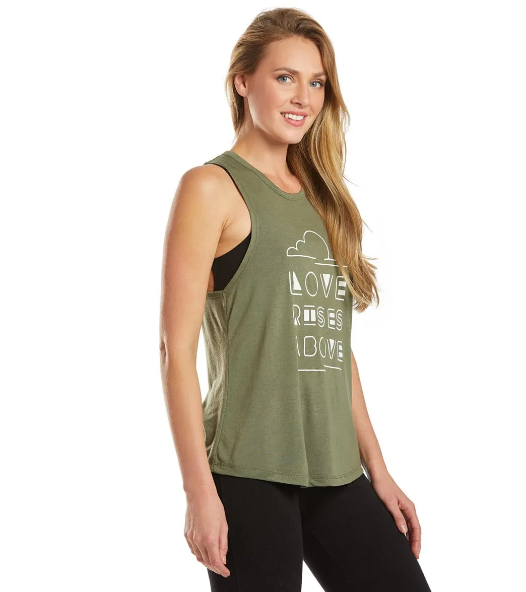 SuperLoveTees Love Rises Above Slinky Yoga Muscle Tee
