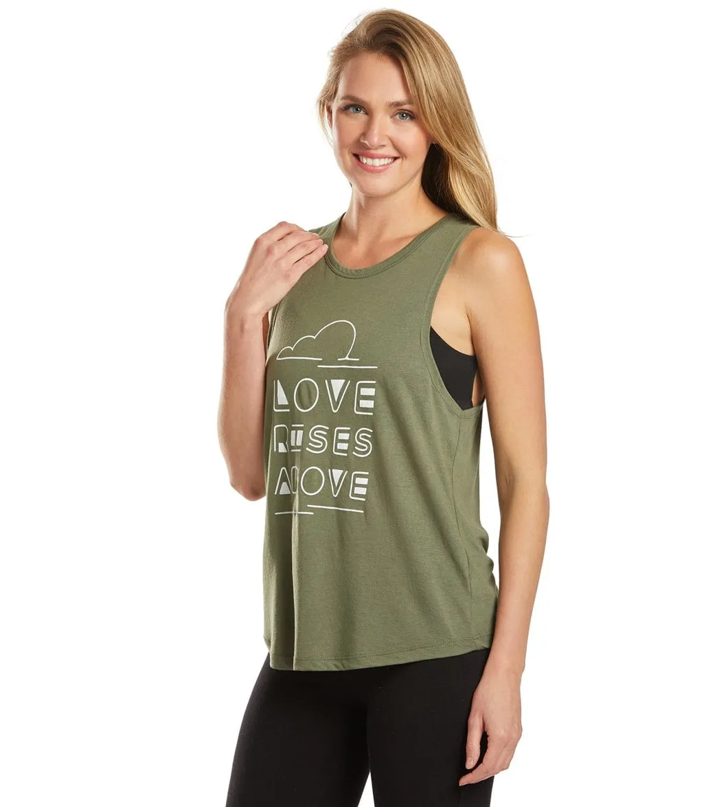 SuperLoveTees Love Rises Above Slinky Yoga Muscle Tee