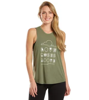 SuperLoveTees Love Rises Above Slinky Yoga Muscle Tee