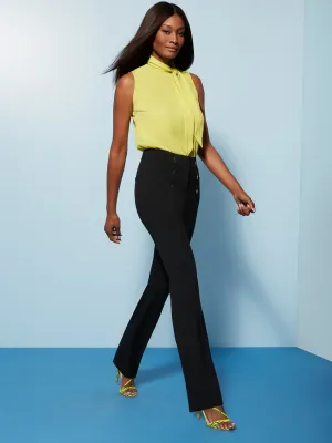 Tall High-Waisted Bootcut Pant - Button Accent - Double Stretch - 7th Avenue