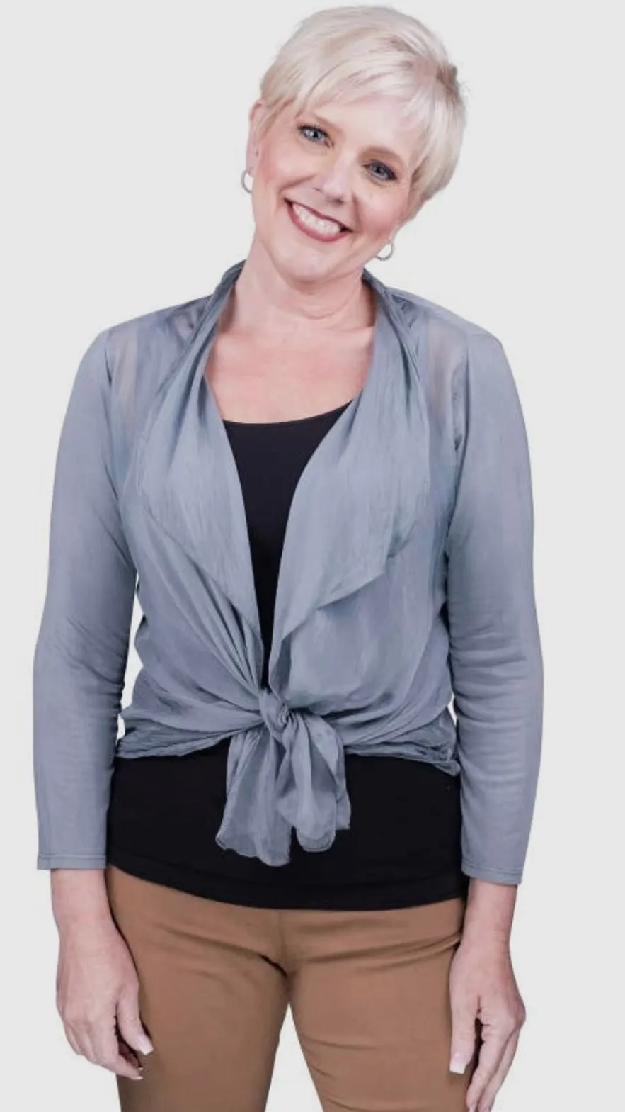Tees by Tina Silk Ansley Front Tie Wrap - Multiple Colors