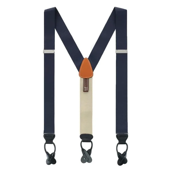 Trafalgar Big & Tall Hudson Solid Color Button End Braces |