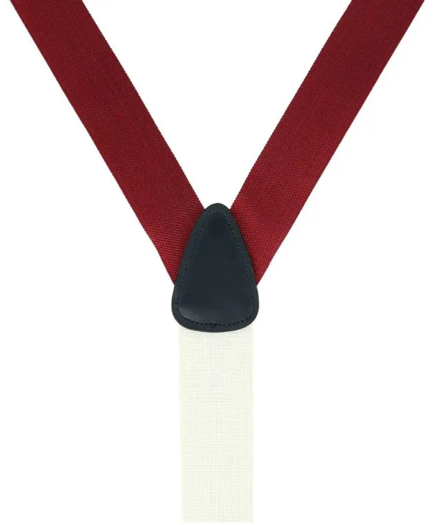 Trafalgar Hudson Nylon Button End Braces | Red