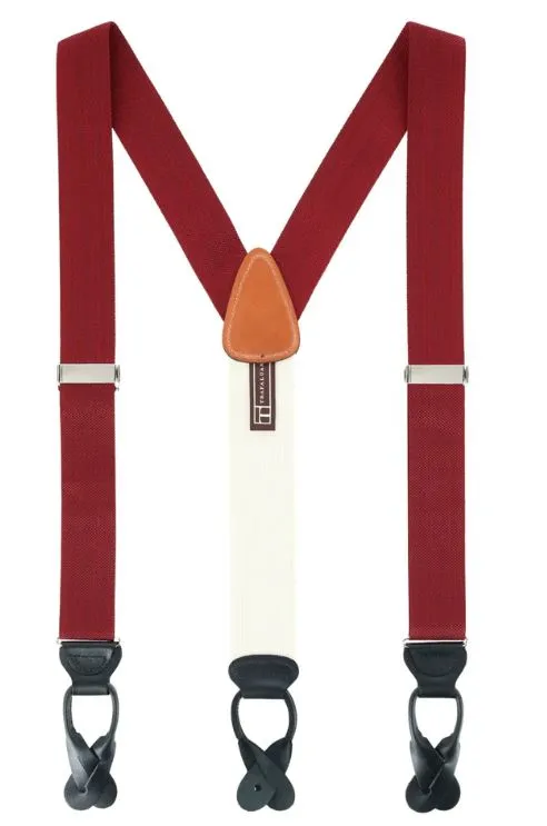Trafalgar Hudson Nylon Button End Braces | Red