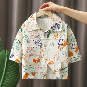 Vibrant Doodle Vibes Boys Shirt