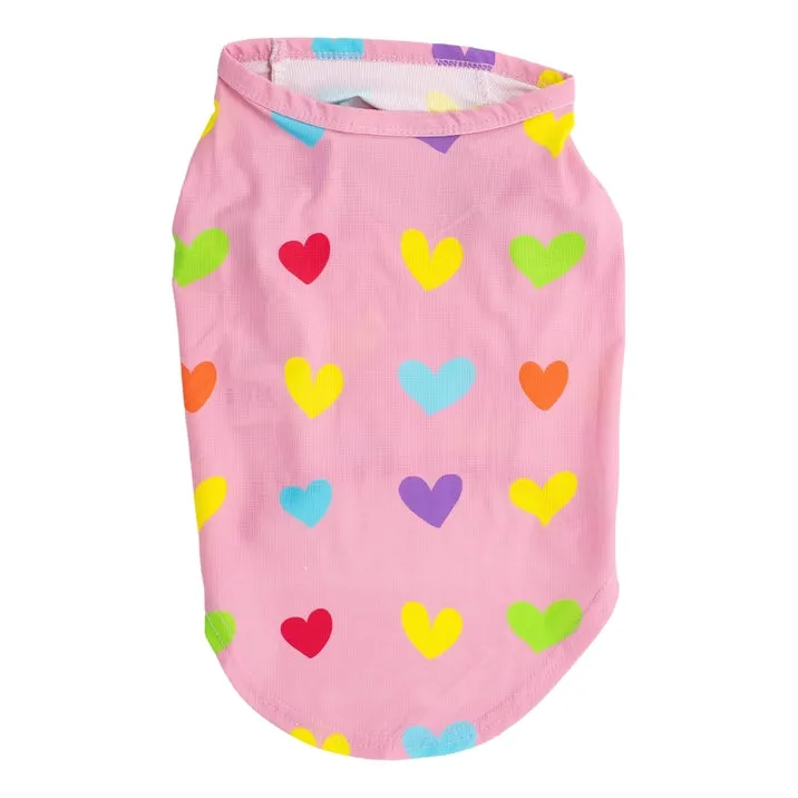 Vibrant Hound Heart Explosion Dog Cooling  T Shirt