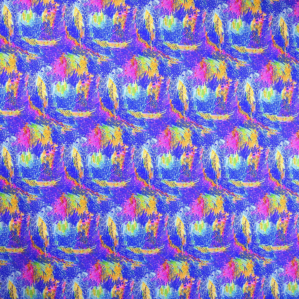 Vibrant Layered Mosaic Print Swimwear Knit Blue/Multi SY