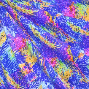 Vibrant Layered Mosaic Print Swimwear Knit Blue/Multi SY
