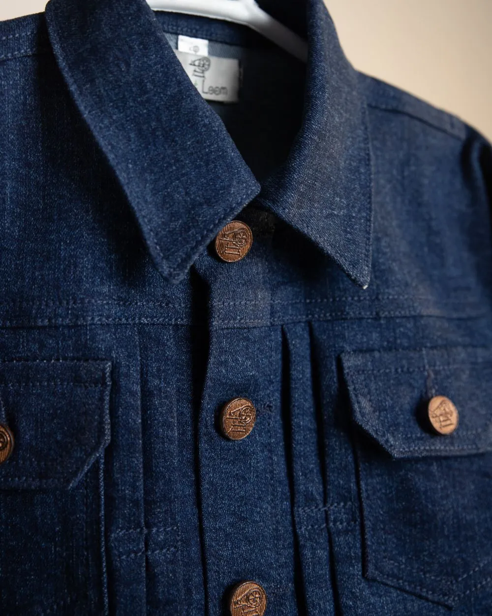 WASHED DOWN BLUE RINSE DENIM PLEATED JACKET WITH MATCHING PANTS CO-ORD SET