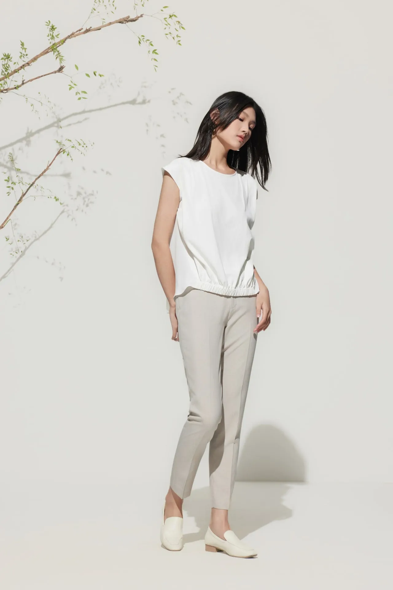 Water & Oil Repellent Ankle Cigarette Suit Pants
