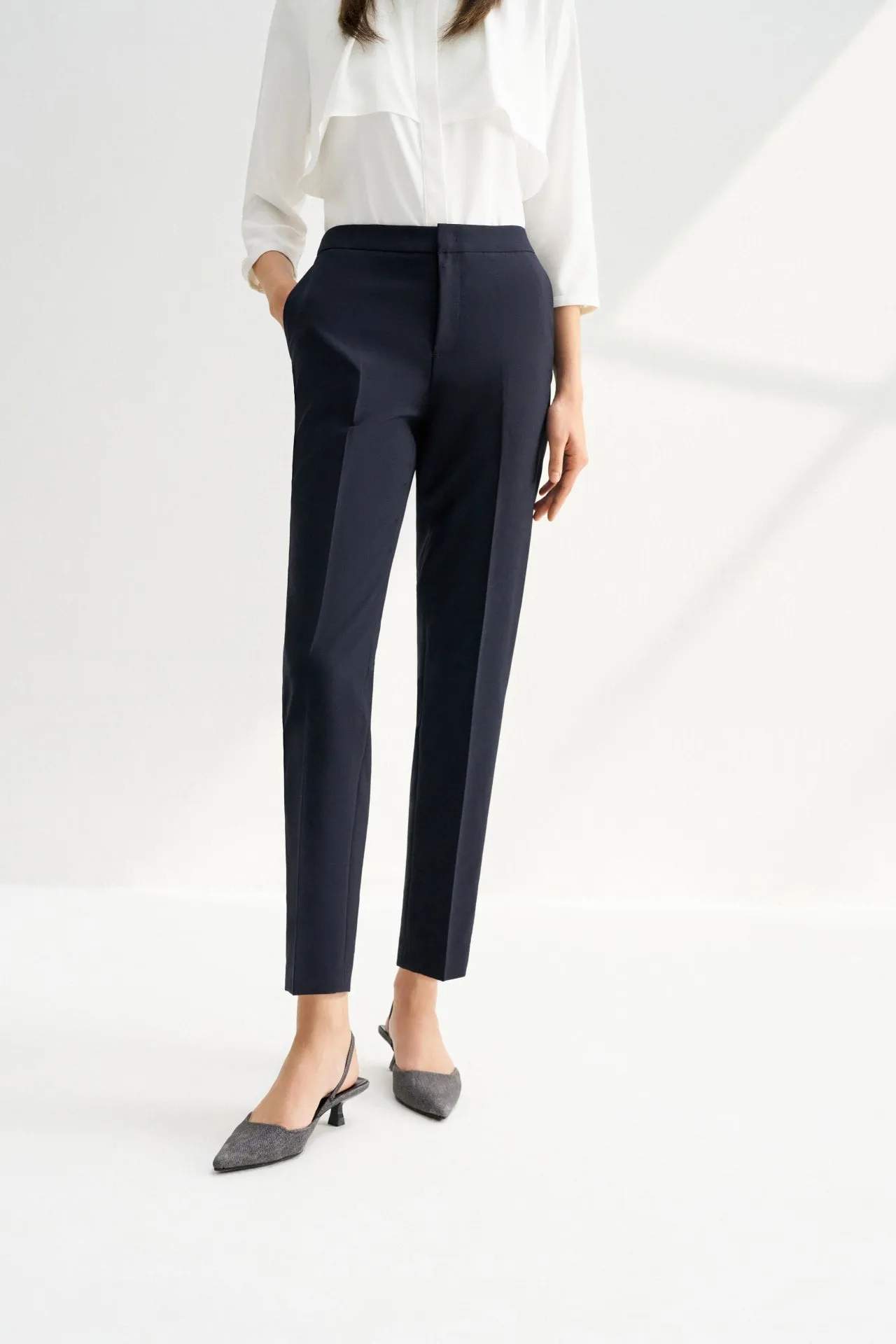 Water & Oil Repellent Ankle Cigarette Suit Pants