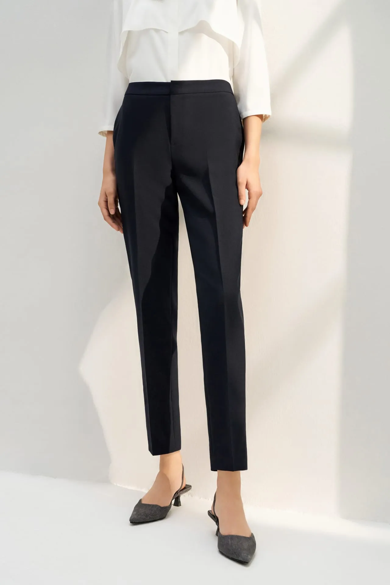 Water & Oil Repellent Ankle Cigarette Suit Pants