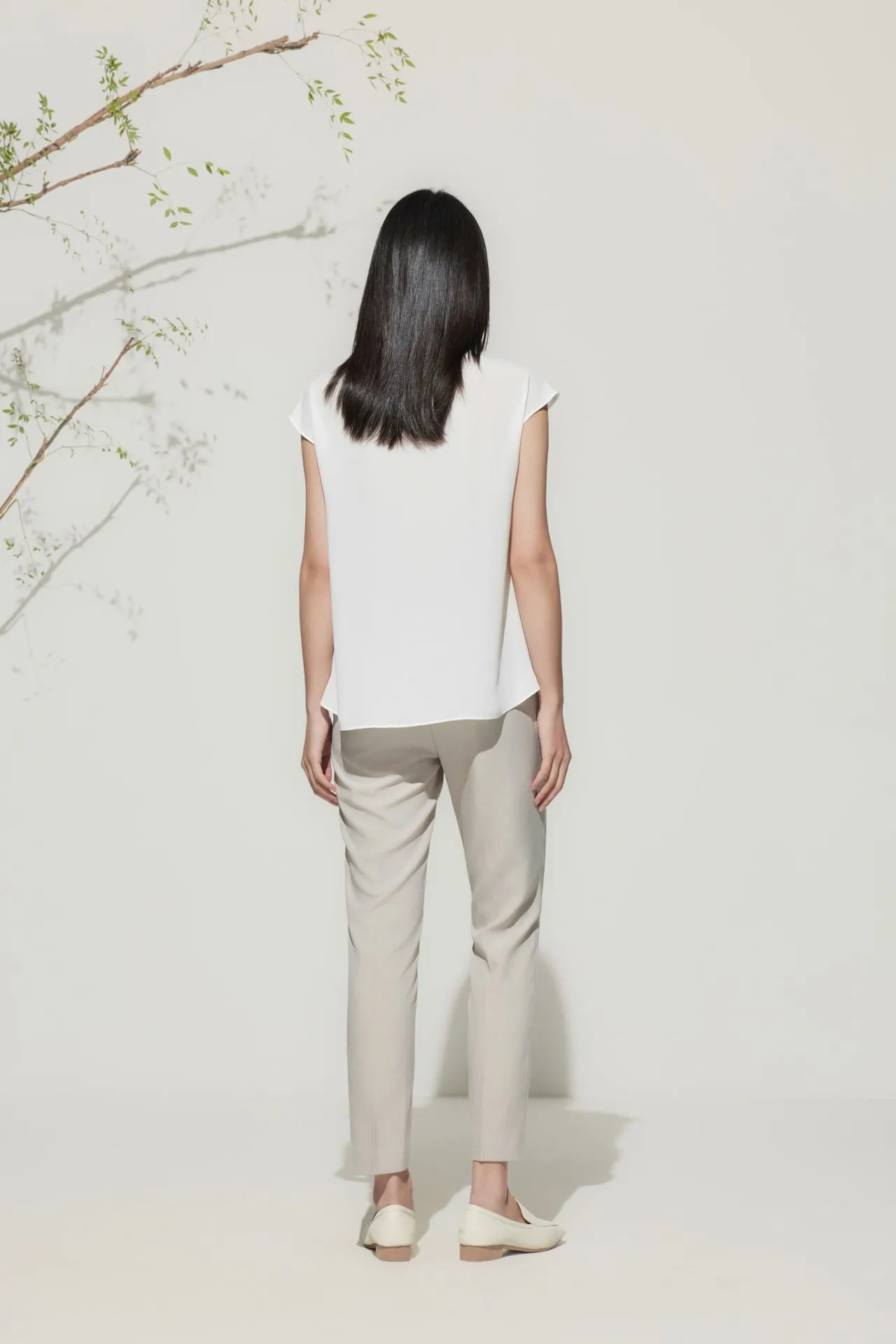 Water & Oil Repellent Ankle Cigarette Suit Pants