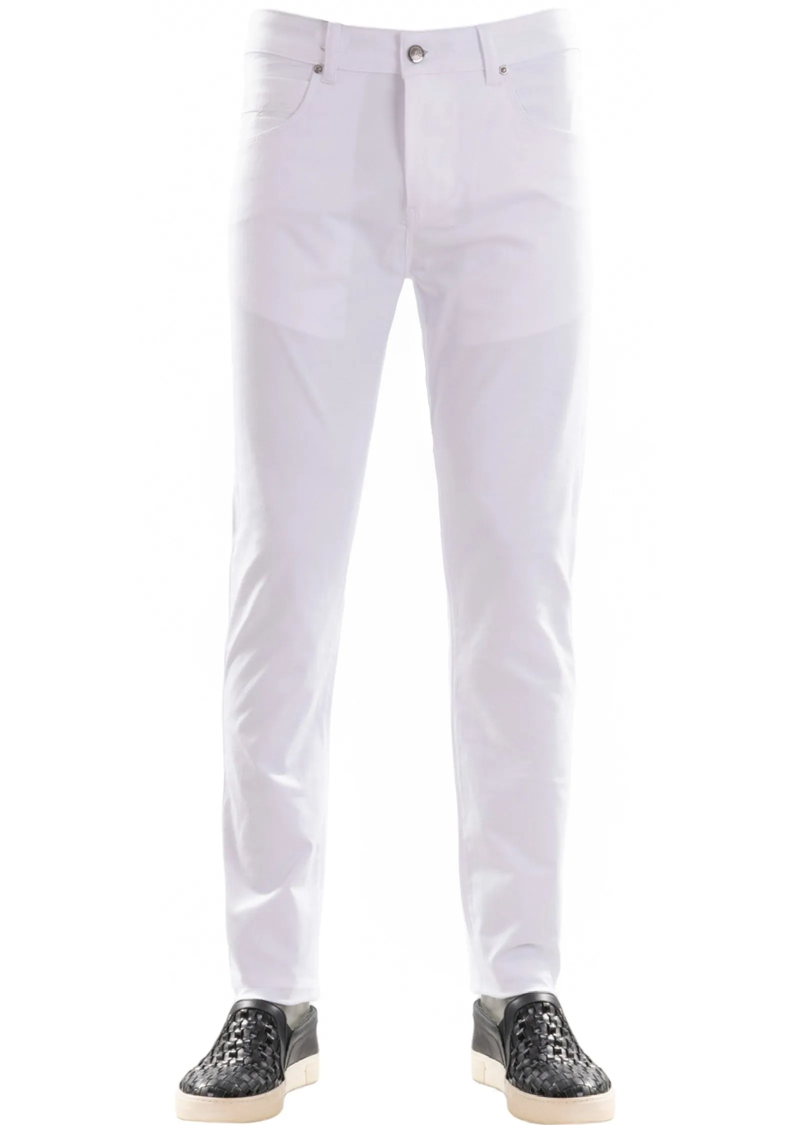 White Pipe Detailed Tech Pants