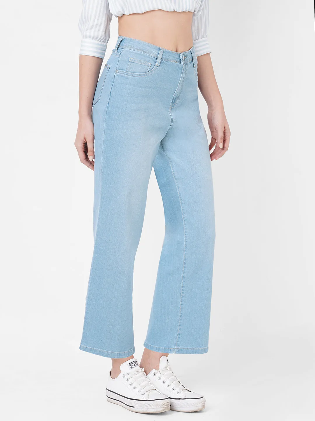 Women High-Rise Parallel Wide Leg Jeans