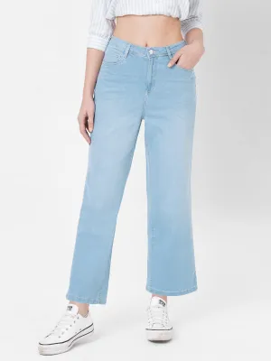 Women High-Rise Parallel Wide Leg Jeans