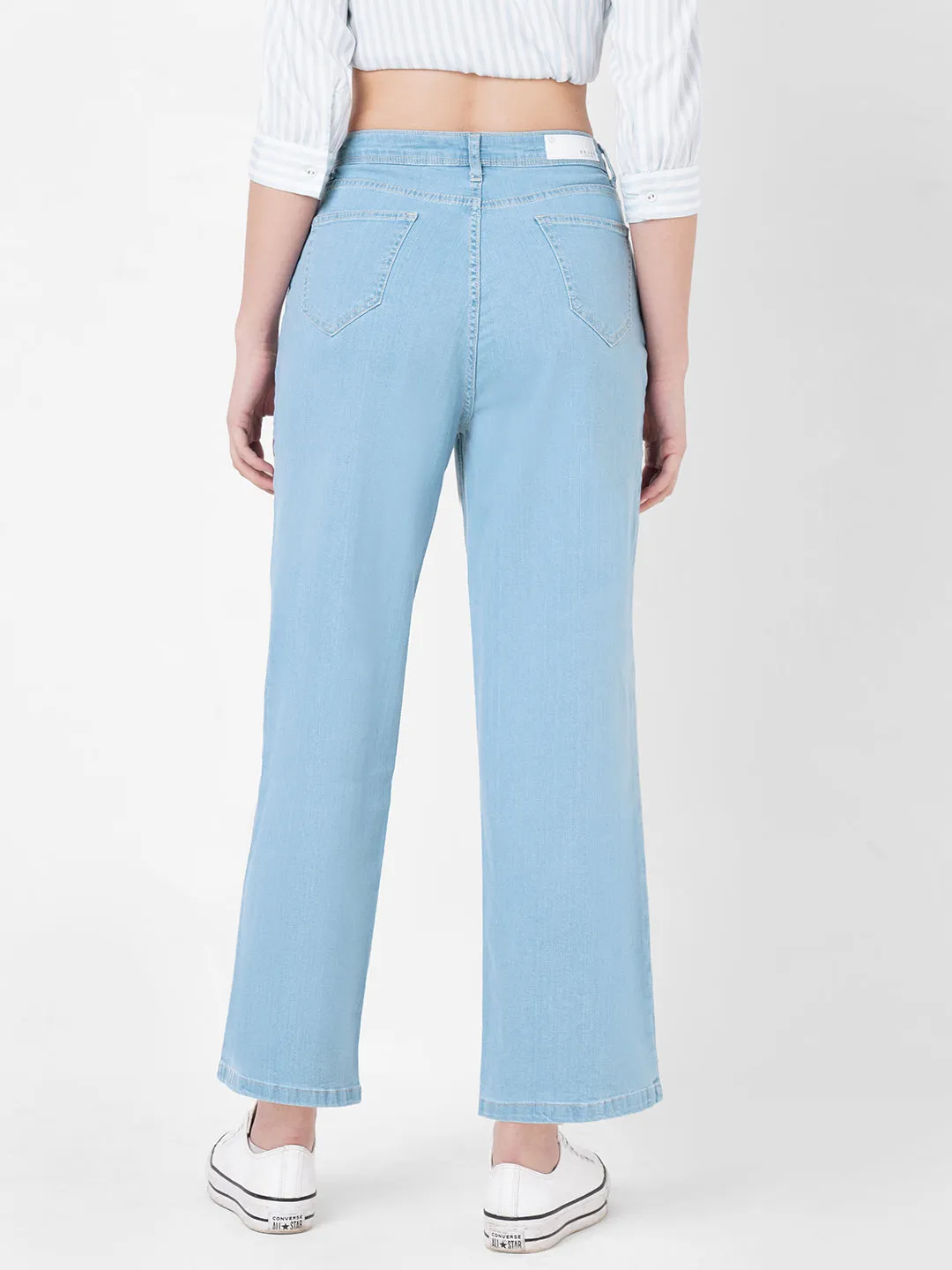 Women High-Rise Parallel Wide Leg Jeans